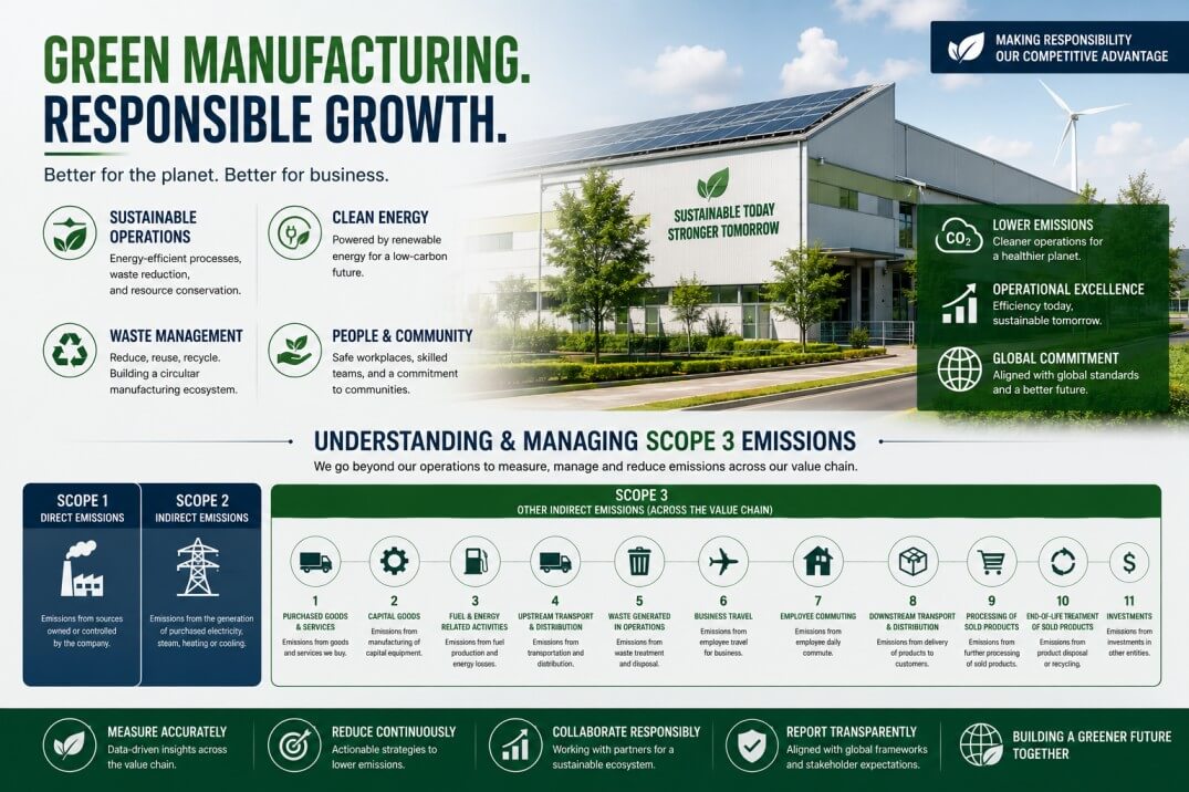 Green Manufacturing and Scope 3 Emissions: How India Sourcing Reduces Your Supply Chain Carbon Footprint